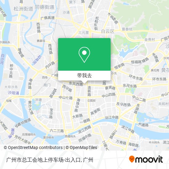 广州市总工会地上停车场-出入口地图