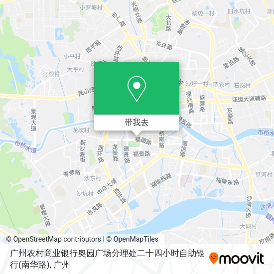 广州农村商业银行奥园广场分理处二十四小时自助银行(南华路)地图