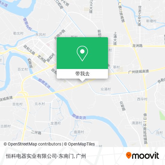 恒科电器实业有限公司-东南门地图