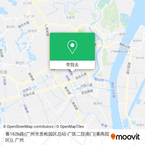 番162b路(广州市质检园区总站-广医二院南门(番禺院区))地图
