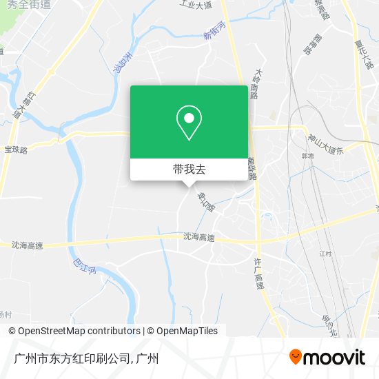 广州市东方红印刷公司地图