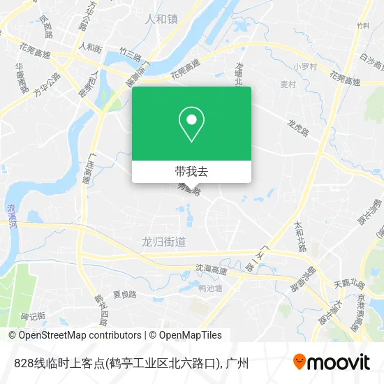 828线临时上客点(鹤亭工业区北六路口)地图