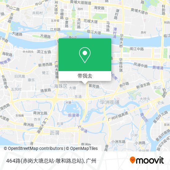 464路(赤岗大塘总站-墩和路总站)地图