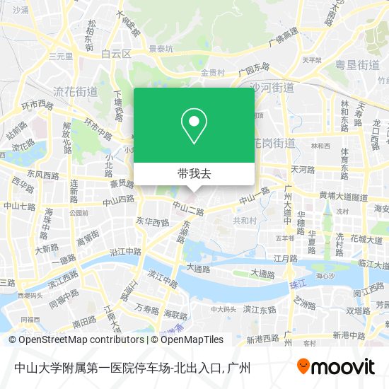 中山大学附属第一医院停车场-北出入口地图