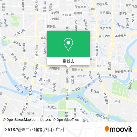 X518/魁奇二路辅路(路口)地图