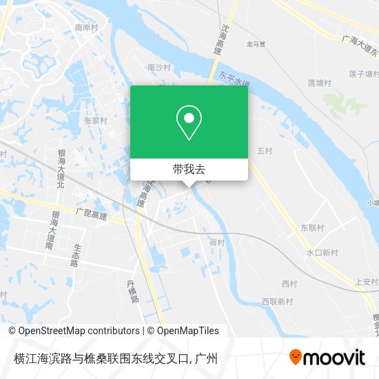 横江海滨路与樵桑联围东线交叉口地图