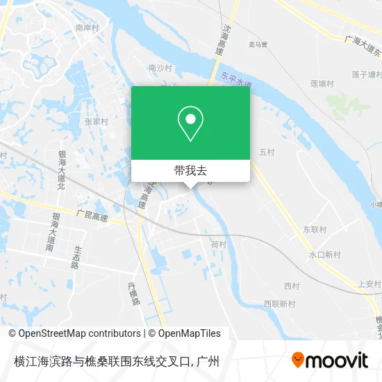 横江海滨路与樵桑联围东线交叉口地图