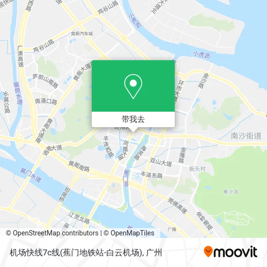 机场快线7c线(蕉门地铁站-白云机场)地图
