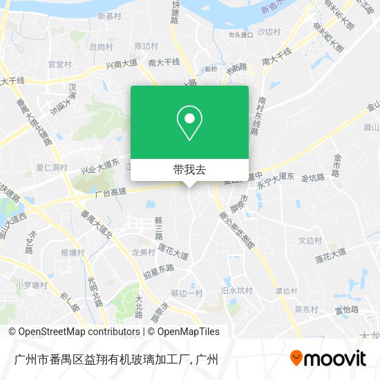 广州市番禺区益翔有机玻璃加工厂地图