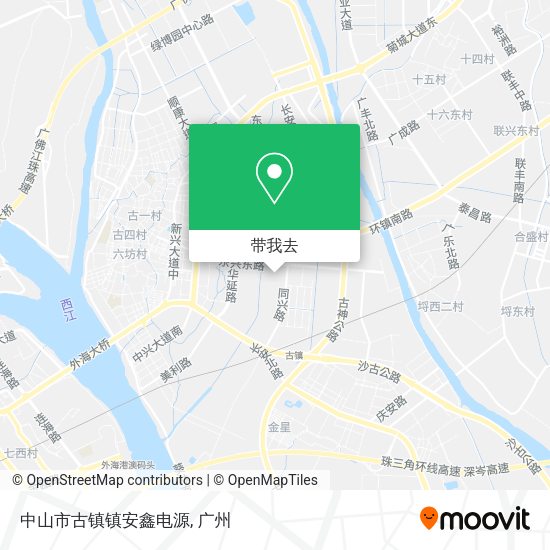 中山市古镇镇安鑫电源地图