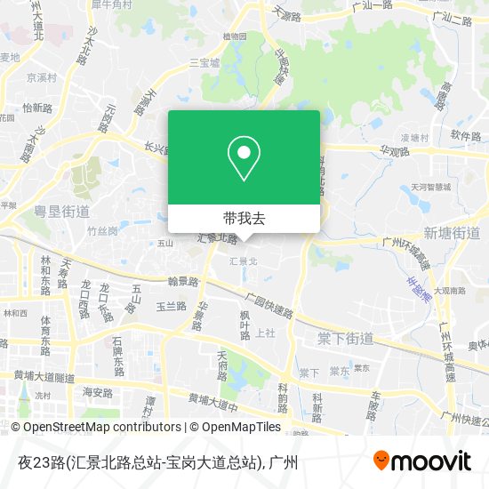 夜23路(汇景北路总站-宝岗大道总站)地图