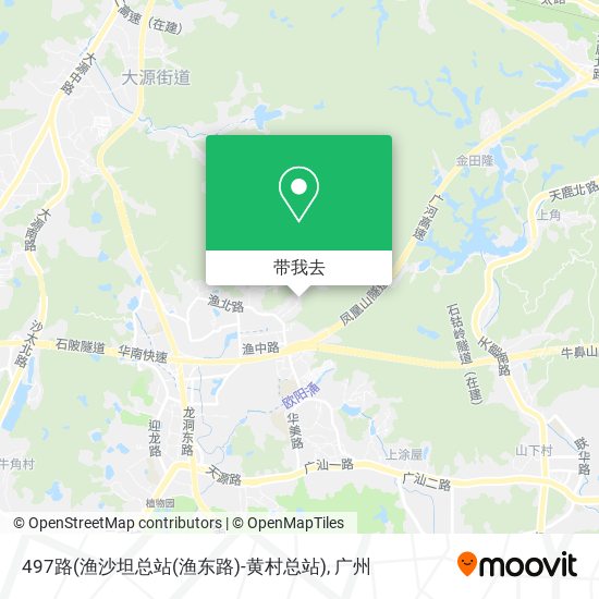 497路(渔沙坦总站(渔东路)-黄村总站)地图
