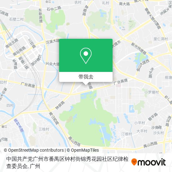 中国共产党广州市番禺区钟村街锦秀花园社区纪律检查委员会地图