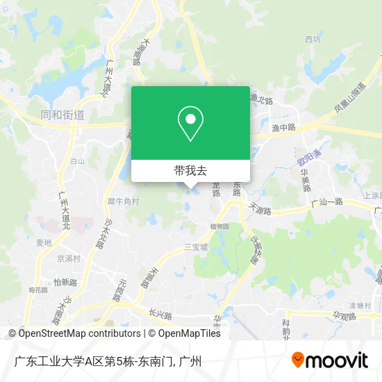 广东工业大学A区第5栋-东南门地图