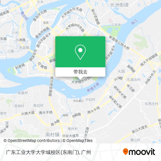 广东工业大学大学城校区(东南门)地图
