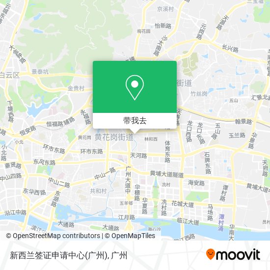 新西兰签证申请中心(广州)地图