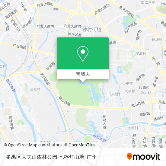 番禺区大夫山森林公园-七盏灯山塘地图