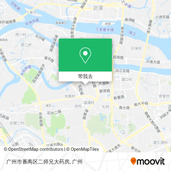 广州市番禺区二师兄大药房地图