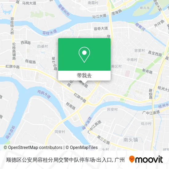 顺德区公安局容桂分局交警中队停车场-出入口地图
