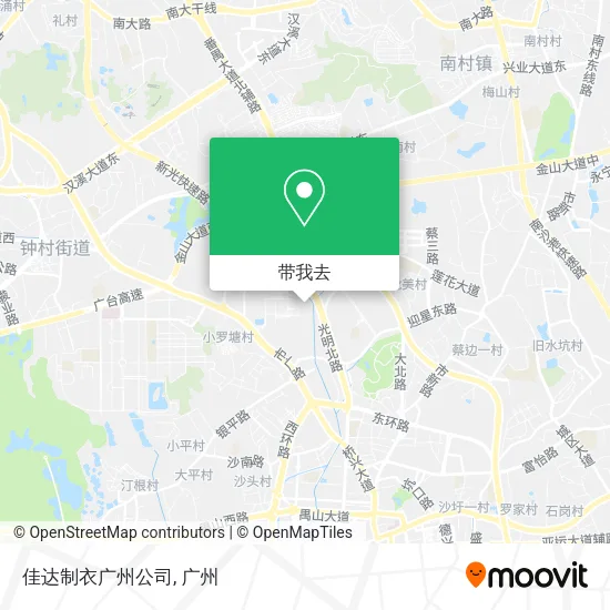 佳达制衣广州公司地图