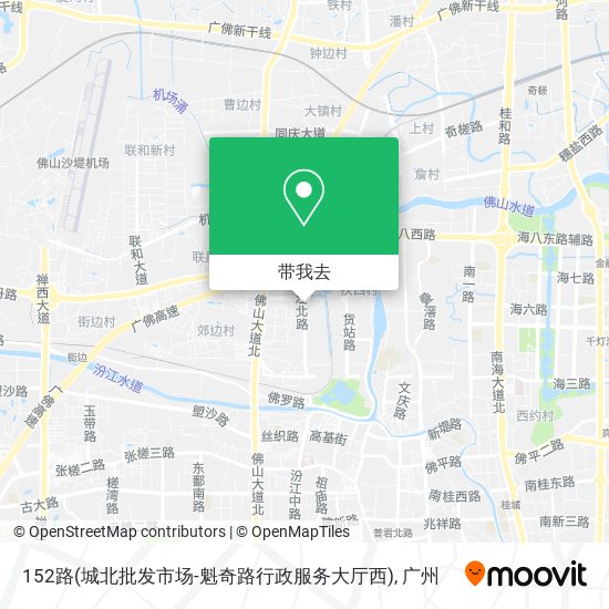 152路(城北批发市场-魁奇路行政服务大厅西)地图
