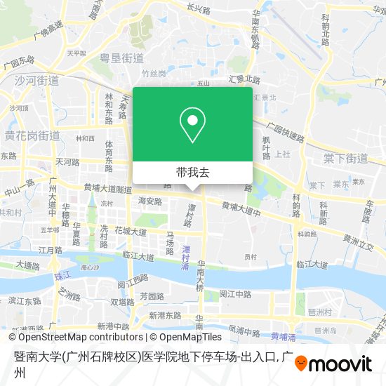 暨南大学(广州石牌校区)医学院地下停车场-出入口地图