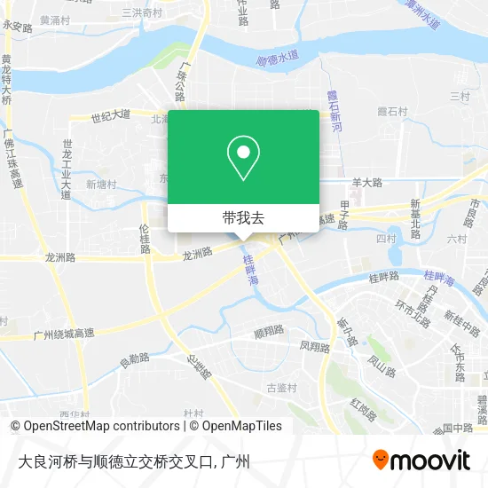 大良河桥与顺德立交桥交叉口地图