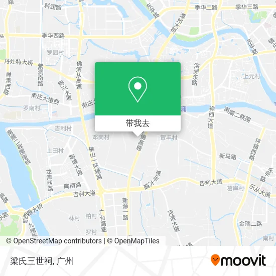 梁氏三世祠地图