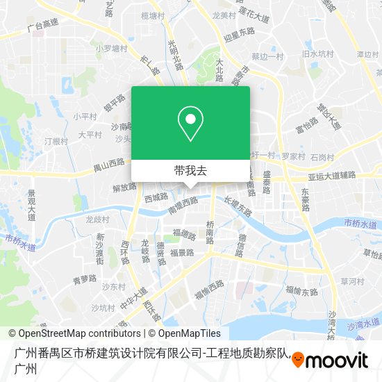 广州番禺区市桥建筑设计院有限公司-工程地质勘察队地图