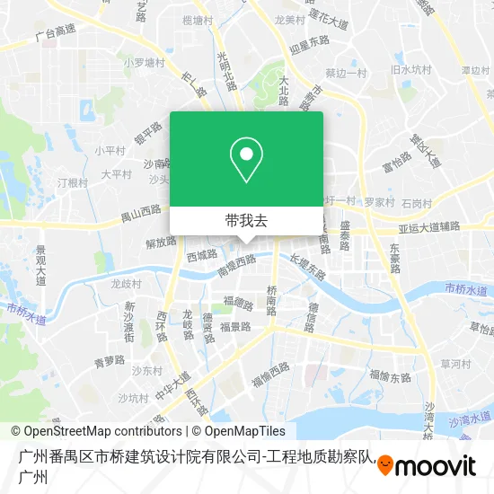 广州番禺区市桥建筑设计院有限公司-工程地质勘察队地图