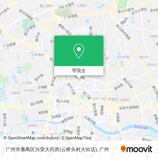 广州市番禺区兴荣大药房(云桥头村大街店)地图