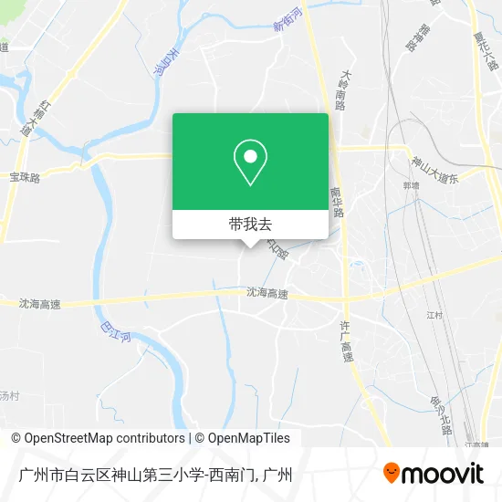 广州市白云区神山第三小学-西南门地图
