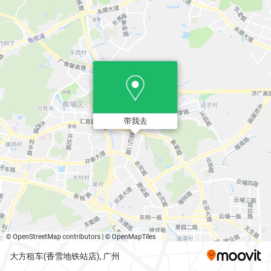 大方租车(香雪地铁站店)地图