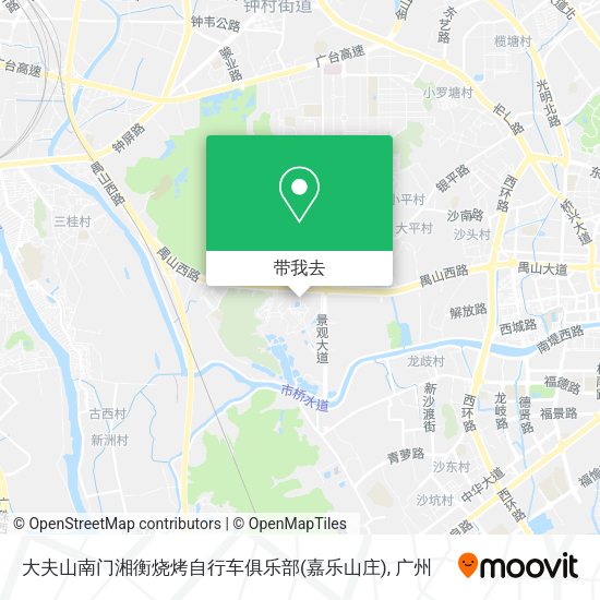 大夫山南门湘衡烧烤自行车俱乐部(嘉乐山庄)地图