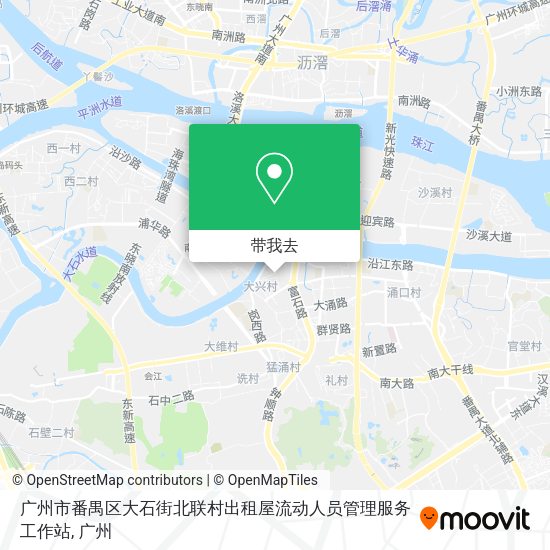 广州市番禺区大石街北联村出租屋流动人员管理服务工作站地图