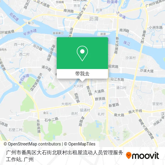 广州市番禺区大石街北联村出租屋流动人员管理服务工作站地图