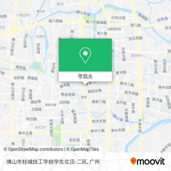 佛山市桂城技工学校学生生活-二区地图