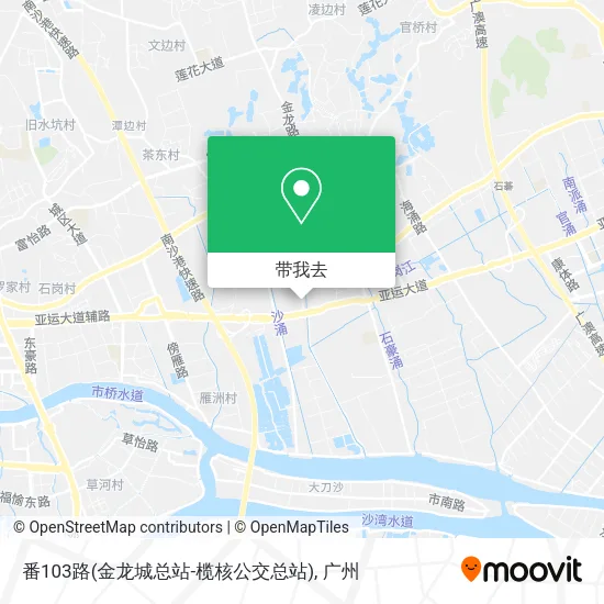 番103路(金龙城总站-榄核公交总站)地图