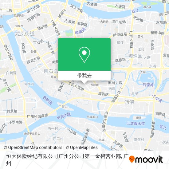 恒大保险经纪有限公司广州分公司第一金碧营业部地图