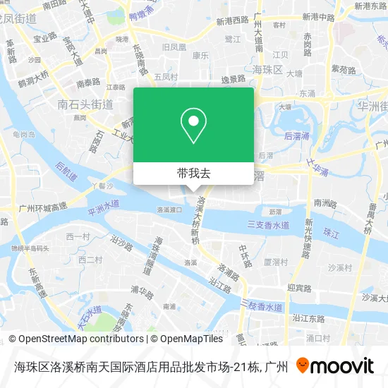 海珠区洛溪桥南天国际酒店用品批发市场-21栋地图