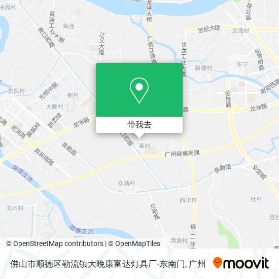 佛山市顺德区勒流镇大晚康富达灯具厂-东南门地图