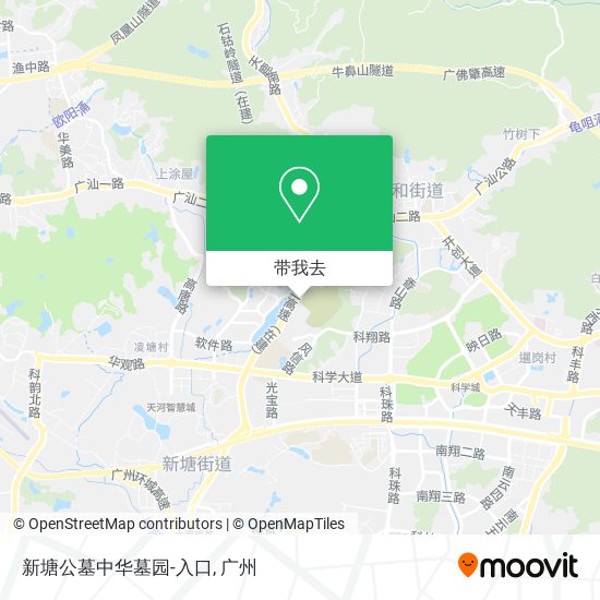 新塘公墓中华墓园-入口地图
