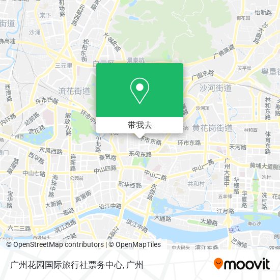 广州花园国际旅行社票务中心地图