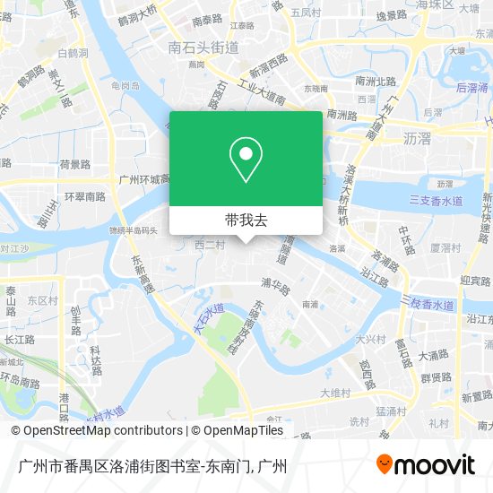 广州市番禺区洛浦街图书室-东南门地图