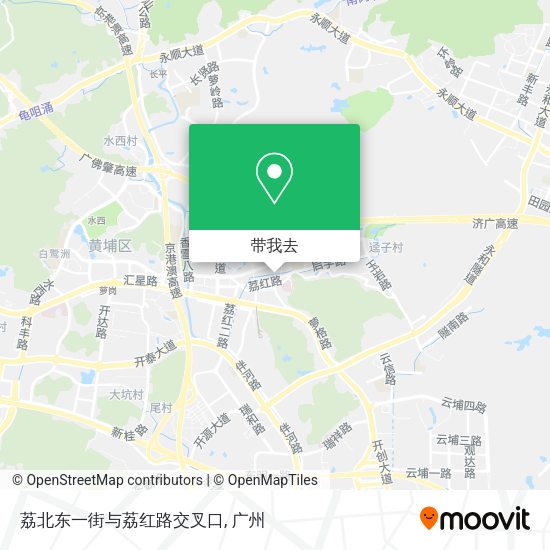 荔北东一街与荔红路交叉口地图
