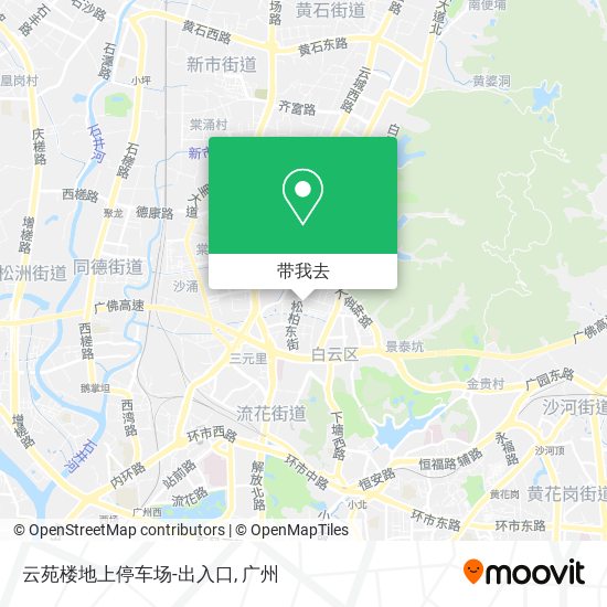 云苑楼地上停车场-出入口地图