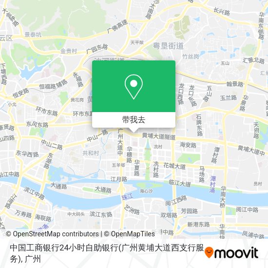 中国工商银行24小时自助银行(广州黄埔大道西支行服务)地图