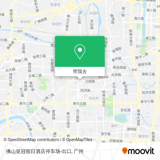 佛山皇冠假日酒店停车场-出口地图