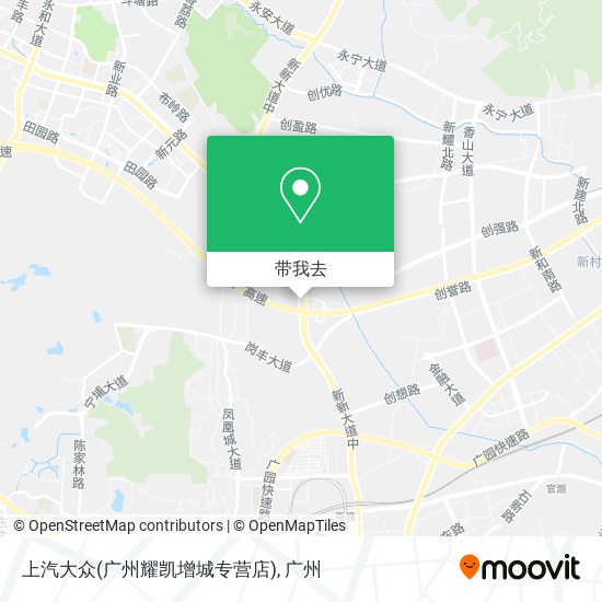 上汽大众(广州耀凯增城专营店)地图