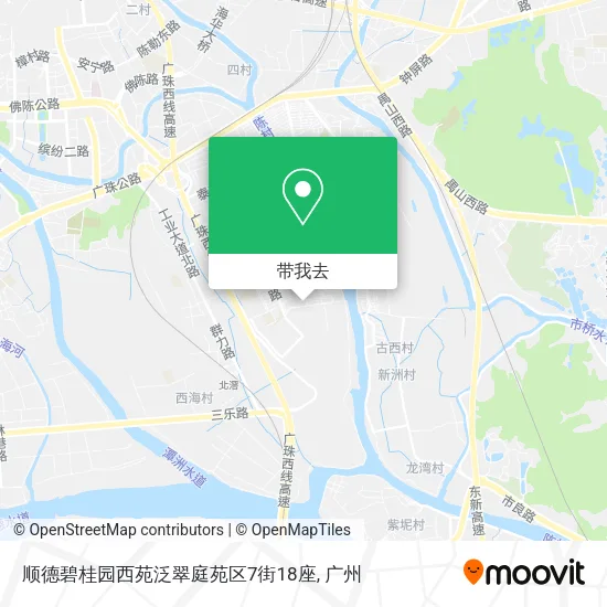 顺德碧桂园西苑泛翠庭苑区7街18座地图